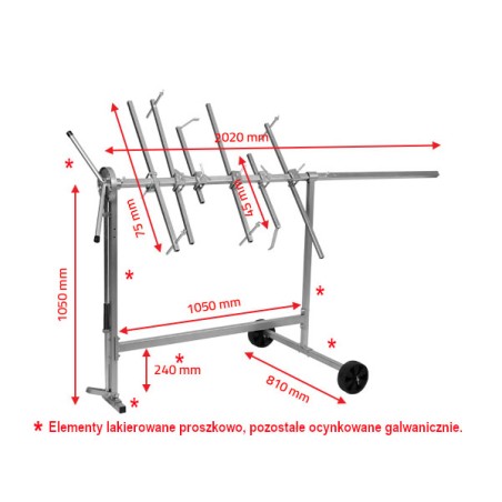 Supporto Girevole per elementi Standard 22Kg -  2020x810x1050mm