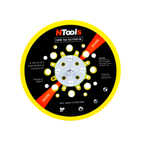 PLATORELLO ABRASIVO MULTIFORO 8+8/6+N. SPM Ø150 15/17 HUM