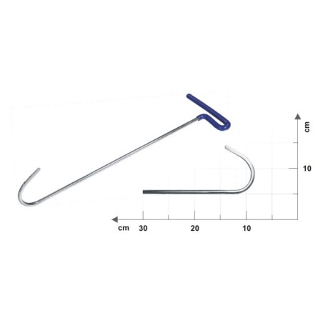 N. JHAK-STRUMENTO PER RIMOZIONE AMMACCATUREJ-HAK lungo 50 cm, spesso 8 mm, piegato a U, punta piatta.